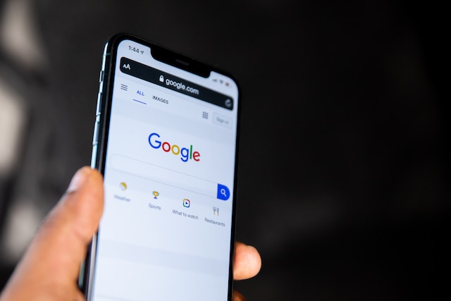 Google Search Page on Phone